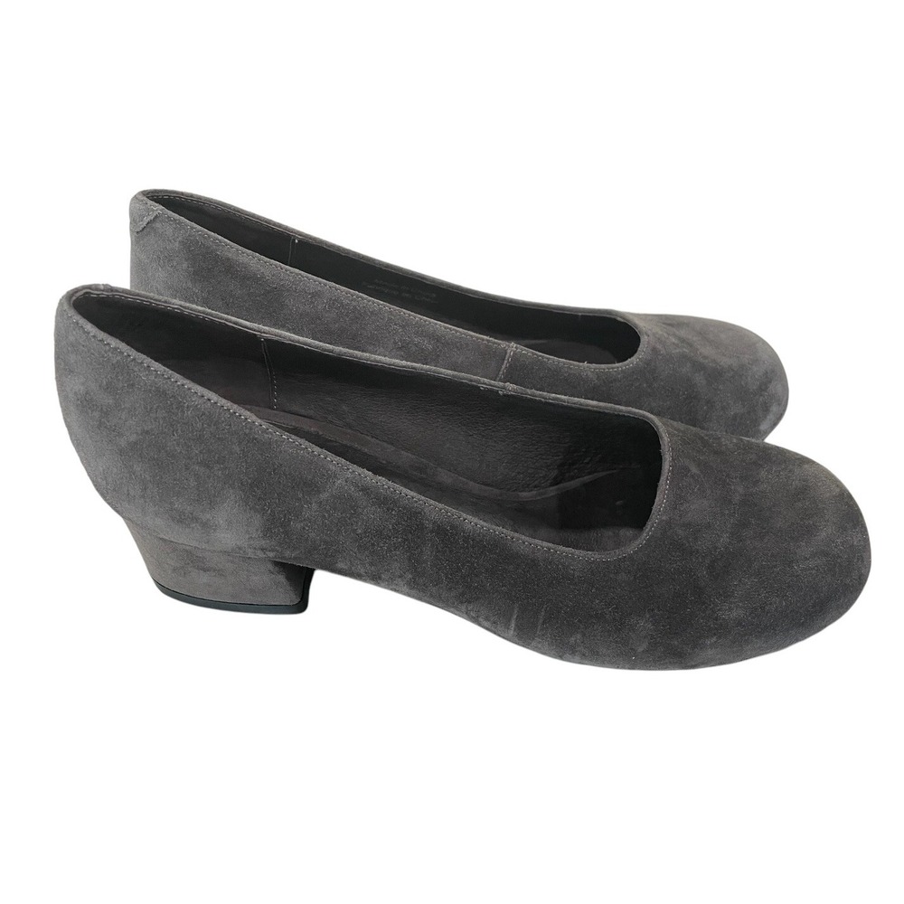 Jeffrey‎ Campbell Sz 6.5 Shoes BITSIE Gray Suede Block Heel Elastic pumps